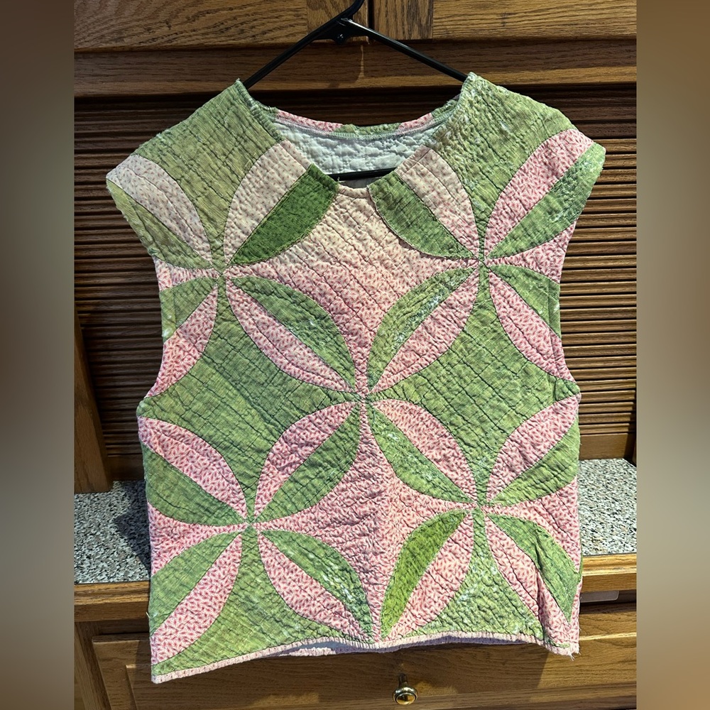 Pink and Green Quilt Top